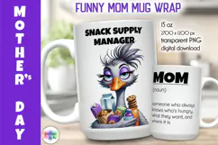 Funny Mother Day Mug Wrap, Snack Supply Manager Mom Mug Wrap Product Image 1