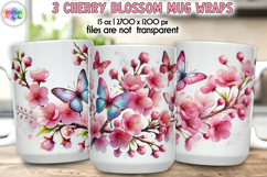 Cherry Blossom Mug Wrap, Sakura Floral Spring Mug Designs Product Image 1