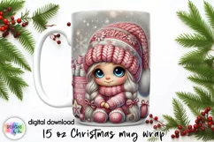 Christmas Coffee Mug Wrap, Christmas Baby Gnome, Cute Doll Product Image 1