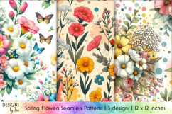 Spring Flowers Seamless Pattern | Colourful Floral Pattern Product Image 2