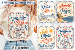 Vintage Italian Summer Beach, Designs Retro Coastal Graphics Product Image 1