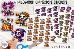 Halloween Character Stickers, Cute Spooky Printable Stickers Product Image 1
