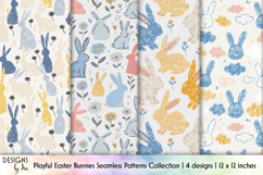 Playful Easter Bunny Seamless Patterns Product Image 1