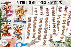 Sarcastic Animals Sticker, Funny Giraffe Stickers Product Image 1