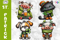 St. Patrick’s Day Clipart, Cute Lucky Animals &amp; Irish Icons Product Image 1