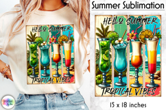 Tropical Cocktails Summer Sublimation, Tropical Vibes Print Product Image 1