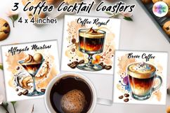 Coffee Cocktail Coasters, Coffee Lover Coasters, Coffee PNG Product Image 1