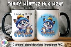 Cute Winter Animals Mag Wrap, Hot Cocoa Mug Wrap PNG Product Image 1