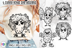 Funny Pickle SVG Designs, Cute &amp; Grumpy Pickle Characters Product Image 1