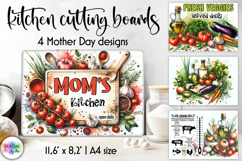 Mom’s Kitchen Cutting Board Sublimation, Mother Day Gifts Product Image 1
