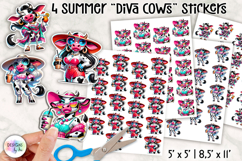 Summer Cows Stickers PNG, Cute and Stylish Cow Clipart Product Image 1