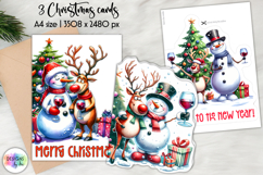 Funny Christmas Card Design Bundle, Printable A4 Holiday Product Image 4