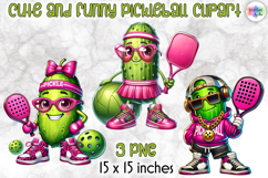 Funny Pickleball Clipart, Sports PNG Funny Product Image 1