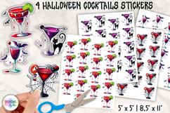 Halloween Cocktail Stickers, Spooky Drink Clipart, Printable Product Image 1