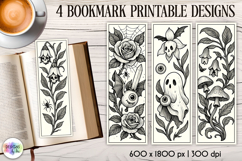 Halloween Bookmarks, Gothic Black and White Bookmarks Product Image 1