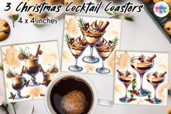 Christmas Cocktail Coasters, Christmas Party Coasters PNG Product Image 1
