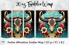 Positive Affirmation Tumbler Wrap Bundle, Bull Skull Tumbler Product Image 21