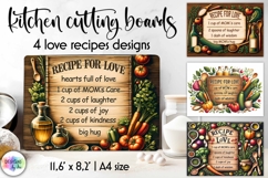 Recipe of Love Cutting Board Sublimation, MOM&#039;s Love Design Product Image 1