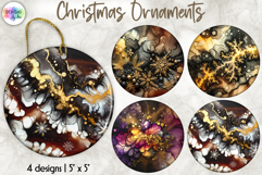 Christmas Ornaments Sublimation, Alcohol Ink Ornaments Product Image 1
