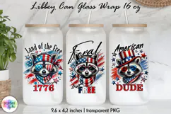 Patriotic Libbey Can Glass Wrap, 16 oz Can Glass Sublimation Product Image 1
