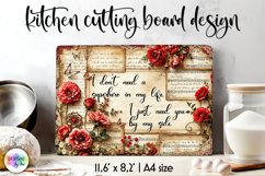 Vintage Valentines Cutting Board Design | Love Message Print Product Image 1