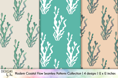 Modern Coastal Shell Seamless Patterns, Nautical Pattern Product Image 1