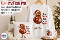 Funny Christmas Chicken PNG, Dear Santa Cocoa Product Image 1
