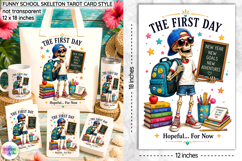 Funny School Skeleton Tarot Card PNG, First Day Of School Product Image 1