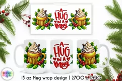 Cozy Winter Mug Wrap Design | A Hug in a Mug Coffee Mug Wrap Product Image 1