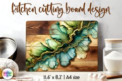 Abstract Cutting Board, Alcohol Ink Wooden Cutting Board Product Image 1