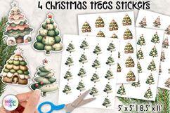 Whimsical Christmas Tree Stickers, Cozy Fabric Patch Trees Product Image 1
