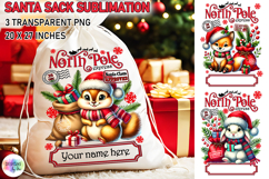 Santa Sack Sublimation | North Pole Express Santa Sack Product Image 1