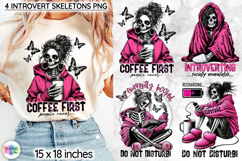Snarky Skeleton Sublimation Bundle, Coffee Lover Quotes Product Image 5