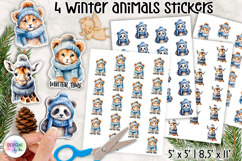 Winter Animals Stickers, Cozy Animals Stickers Product Image 1