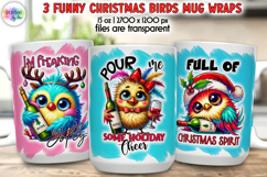 Funny Christmas Birds Mug Wraps, 15 oz Wine Lover Mug Desing Product Image 1