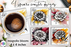 Floral Motivational Coaster Designs, Inspirational Quotes Product Image 1