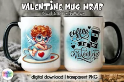 Funny Cupid Mug Wrap, Valentine's Day Mug Wrap Design Product Image 1
