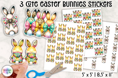 Cute Easter Bunny Stickers, Colorful Bow Bunnies Product Image 1