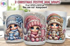 Christmas Coffee Mug Wrap, Christmas Baby Gnome, Cute Doll Product Image 1