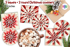 Christmas Candy Cane Coaster, Festive Christmas Coasters Product Image 1