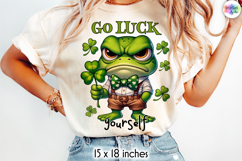 Go Luck Yourself Grumpy Frog St Patrick Sublimation Product Image 1