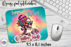 Trendy Skeleton Mouse Pad, Sarcastic Quote Mouse Pad Product Image 1