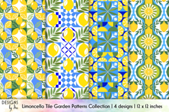 Mediterranean Lemon Seamless Pattern, Limoncello Tile Retro Product Image 1