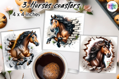 3D Horse Coasters, Wall Break Horse Art, Printable Coaster Product Image 1