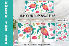 Beach Ocean Libbey Glass Wrap PNG 16oz Sublimation Product Image 2