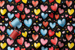 Doodle Hearts Pattern Collection | Romantic and Cute Pattern Product Image 2