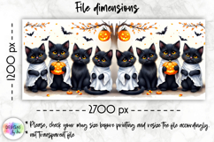 Cute Kitten Halloween Mug Wraps, Ghost Cats with Pumpkins Product Image 3