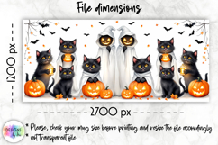 Cute Kitten Halloween Mug Wraps, Ghost Cats with Pumpkins Product Image 4