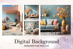 Living Room Couch Backdrops Sofa Summer Background Wallpaper Product Image 1