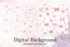 Bow Ribbon Background Bow Digital Paper Pattern Wallpaper Product Image 1